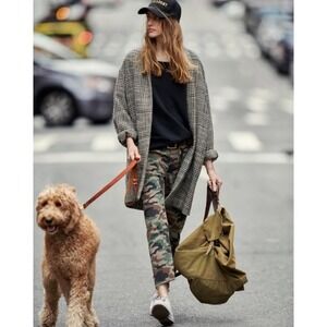 Nili Lotan camo pants size 2 Jenna cropped mid rise raw‎ hem Fall Green $375